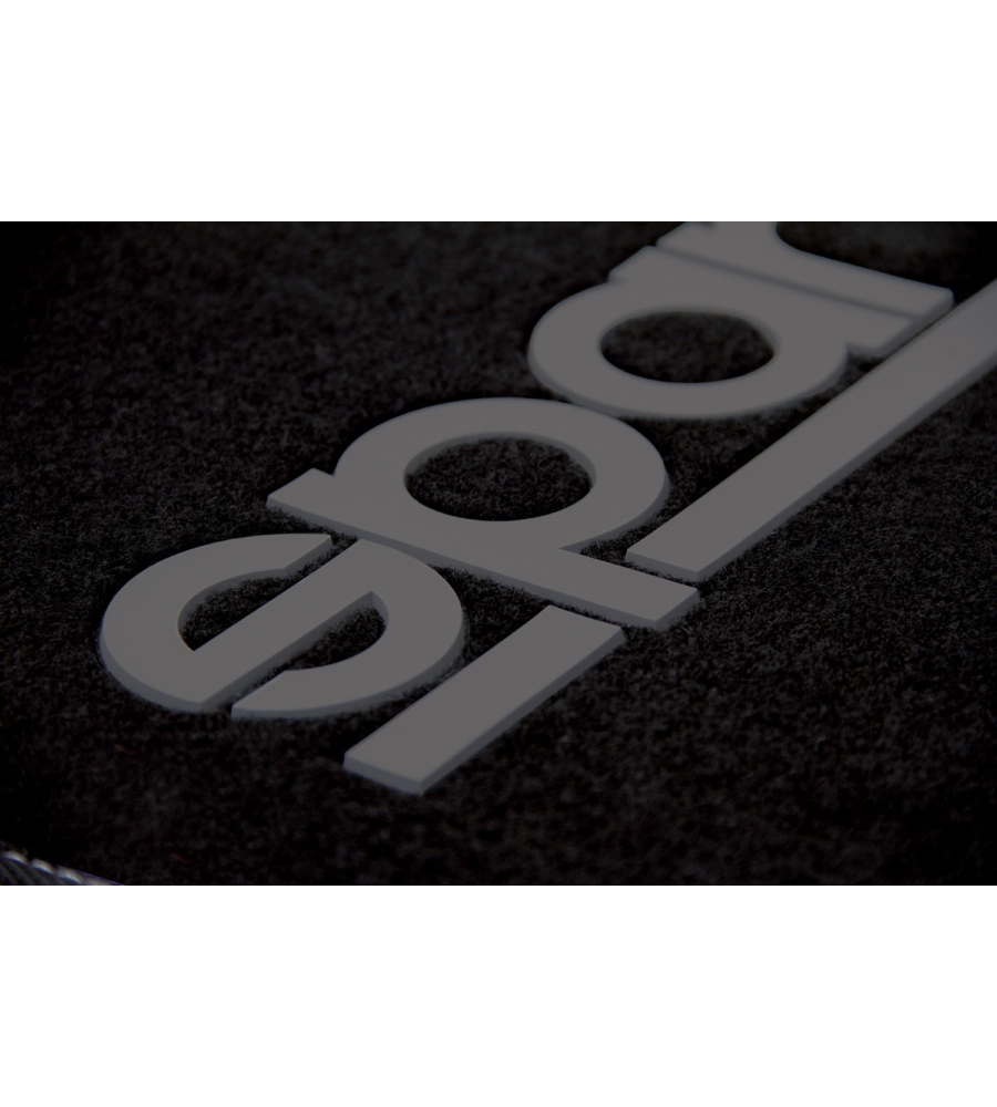 SET 4 PEZZI TAPPETI MOQUETTE PER AUTO SPARCO, COLORE NERO E GRIGIO